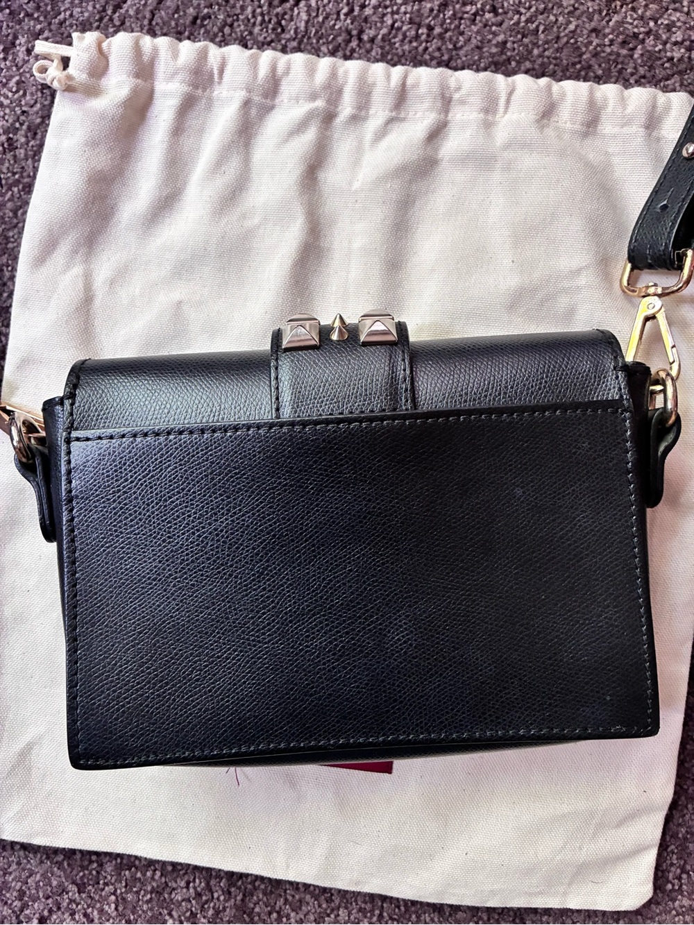 VALENTINO BY MARIO VALENTINO Fleurette Palmellato Crossbody Bag Black Leather - Picture 3 of 14